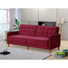 Load image into Gallery viewer, Stetson 80&quot; Velvet Square Arm Sofa Bed
