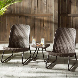 Espresso Brown Stickel 3 Pc Rattan Seating Group (LW120)