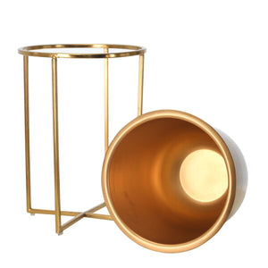 Stickney 2 Piece Metal Pot Planter Set Gold(2396RR)