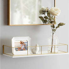Load image into Gallery viewer, White/Gold Stockard Accent Shelf
