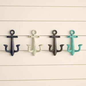 Stonehaven Anchor 4 Piece Metal Wall Hook Set ( Set of 2 =8 Pieces) #1185HW