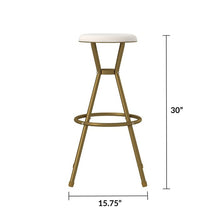 Load image into Gallery viewer, Lanoue 30&quot; Bar Stools Set of 2 , Color: Gold/ White, #6476

