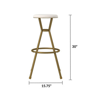 Lanoue 30" Bar Stools Set of 2 , Color: Gold/ White, #6476