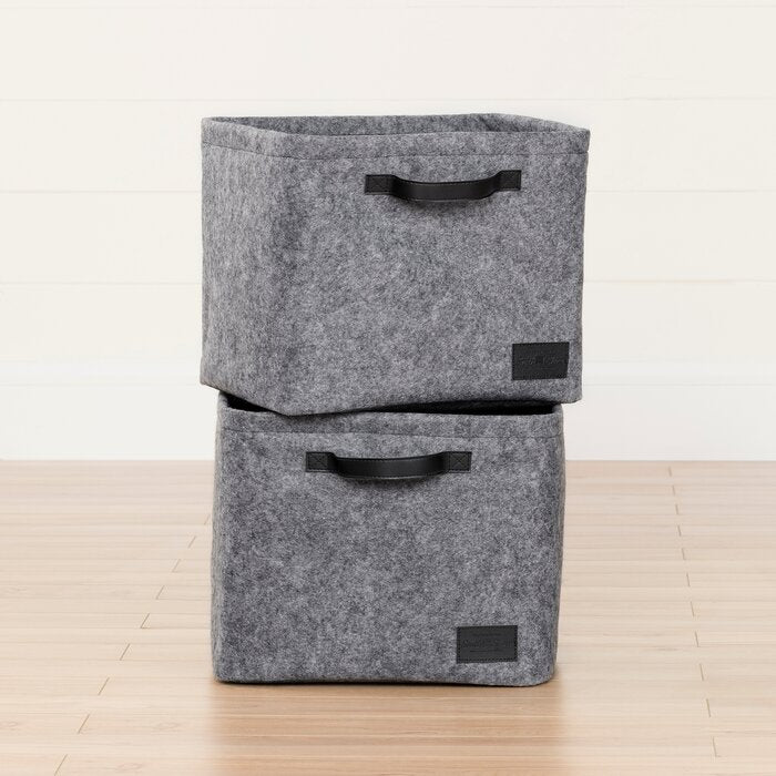 Gray Storit Storage Fabric Bin Set - Set of 2 (GL10)