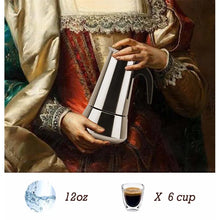 Load image into Gallery viewer, Stovetop Espresso Maker Stainless Steel 6 Cup Espresso Moka Pot For Full Flavored Espresso Percolator Italian Coffee Maker Stainless Steel Espresso Maker With Gift Package(2 Cups,1 Spoon)
