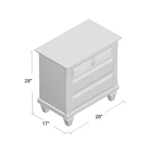 Load image into Gallery viewer, Stratford 3 - Drawer Solid Wood Nightstand in White 1932AH
