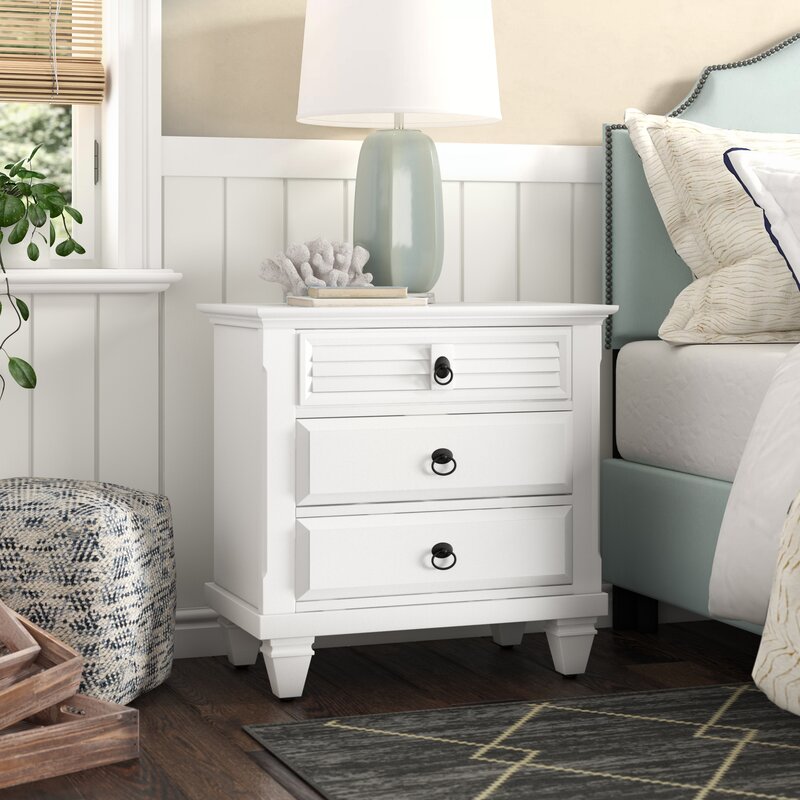 Stratford 3 - Drawer Solid Wood Nightstand in White 1932AH
