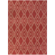 Load image into Gallery viewer, Stratford Geometric Indoor / Outdoor Area Rug in Red
