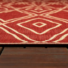 Load image into Gallery viewer, Stratford Geometric Indoor / Outdoor Area Rug in Red
