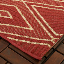 Load image into Gallery viewer, Stratford Geometric Indoor / Outdoor Area Rug in Red
