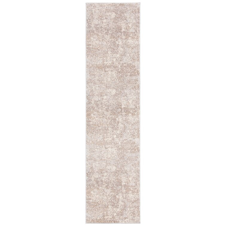 Stratton Abstract Area Rug in Light Gray/Beige, Runner 2'x 8'
