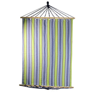 1" H x 58.75" W x 76" D Blue/Green Striped Double Tree Hammock MRM3178