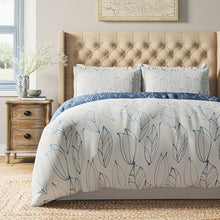 Load image into Gallery viewer, Queen Duvet Cover + 2 Shams Blue Strongsville Reversible Duvet Cover Set SB2026
