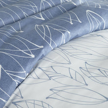 Load image into Gallery viewer, Queen Duvet Cover + 2 Shams Blue Strongsville Reversible Duvet Cover Set SB2026
