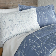 Load image into Gallery viewer, Queen Duvet Cover + 2 Shams Blue Strongsville Reversible Duvet Cover Set SB2026
