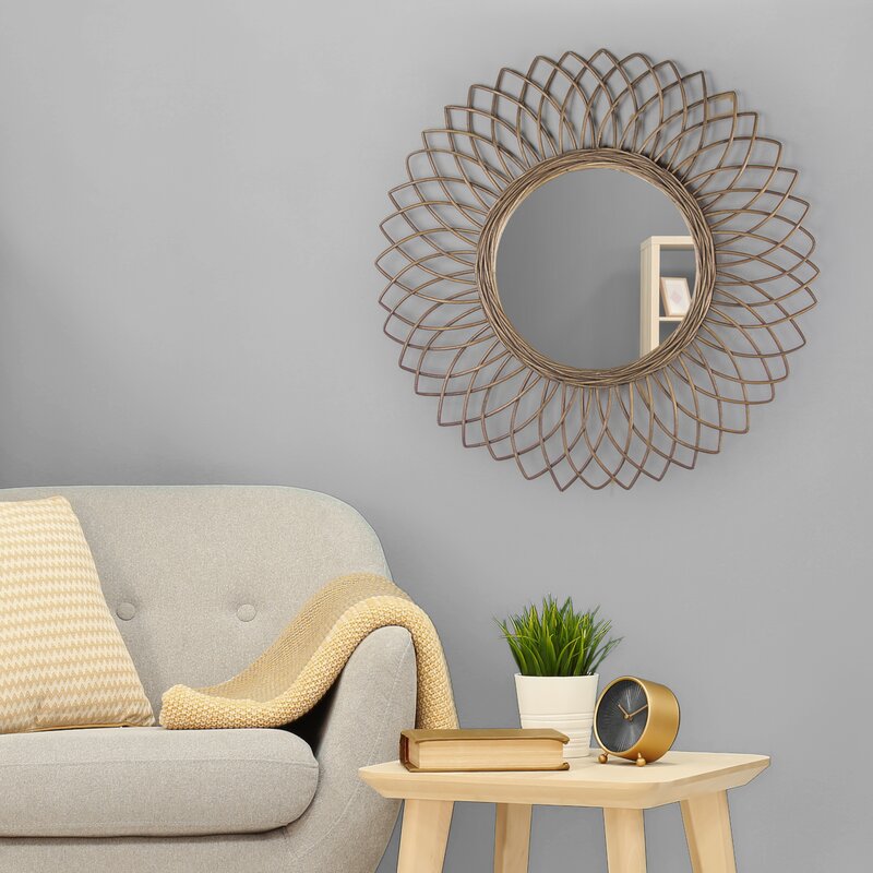 Stroup Woven Rattan Coastal Wall Mirror *AS-IS* 6328RR