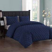 Load image into Gallery viewer, Twin Duvet + 1 Sham Navy Sturdivant 3 Piece Duvet Cover Set 221AH
