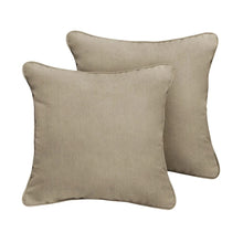 Load image into Gallery viewer, Sunbrella Canvas Taupe Corded Indoor/ Outdoor Pillow Set - 18 in x 18 in (Set of 2) 2766AH

