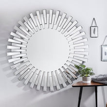Load image into Gallery viewer, 31.5&quot; H x 31.5&quot; W Sunburst Glass Wall Mirror

