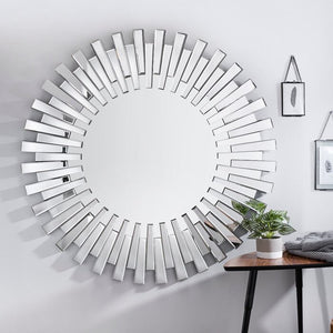 31.5" H x 31.5" W Sunburst Glass Wall Mirror