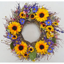 Load image into Gallery viewer, 22&quot; H x 22&quot; W x 5&quot; D Sunflower Bouquet Wreath 2372AH

