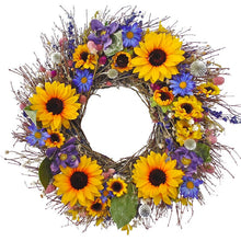 Load image into Gallery viewer, 22&quot; H x 22&quot; W x 5&quot; D Sunflower Bouquet Wreath 2372AH
