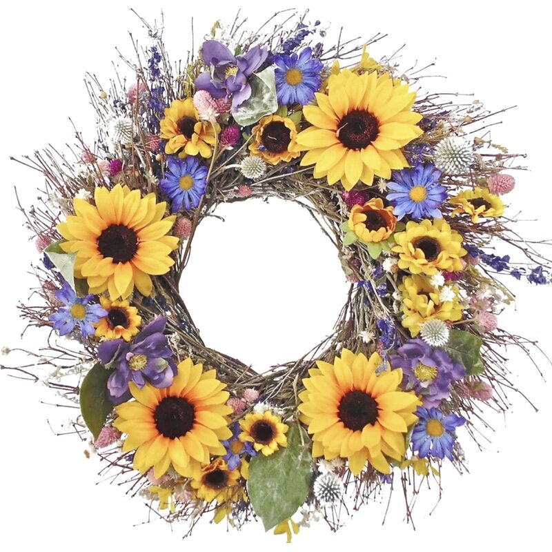 Sunflower Bouquet Wreath 22 x 22