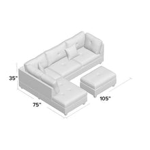 Load image into Gallery viewer, Sunnydale 105&quot; Wide Sofa &amp; Chaise with Ottoman Gray

