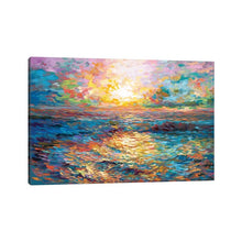 Load image into Gallery viewer, 26&quot; H x 40&quot; W x 0.75&quot; D Sunset In Mykonos by Leon Devenice - Painting on Canvas
