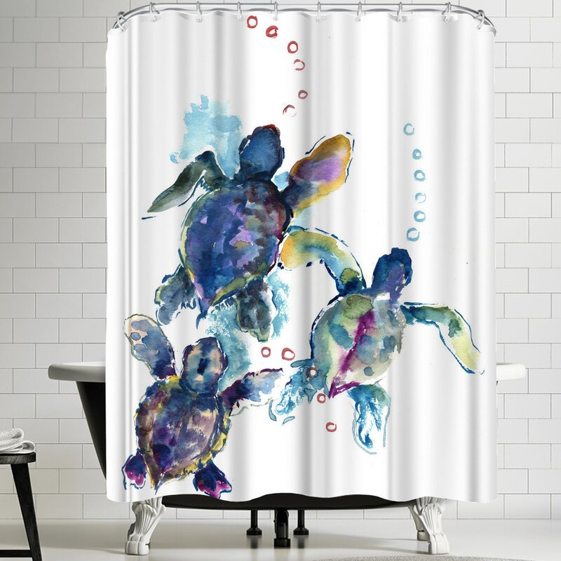 Suren Nersisyan Baby Sea Turtles 3 Single Shower Curtain GL126