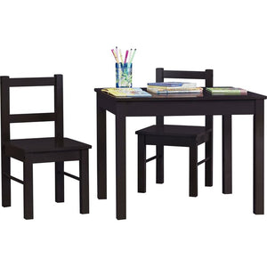 Espresso Kids 3 Piece Table and Chair Set #9376