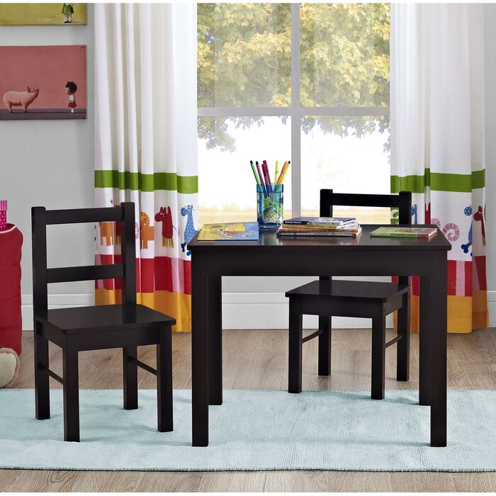 Espresso Kids 3 Piece Table and Chair Set #9376