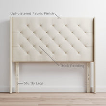 Load image into Gallery viewer, Sutton Upholstered Solid Wood Wingback Headboard, king
