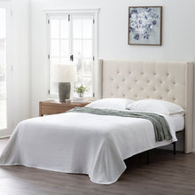 Load image into Gallery viewer, Twin/Twin XL Cream Sutton Upholstered Wingback Headboard 3219AH
