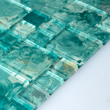 Load image into Gallery viewer, Caribbean Teal Swimming Pool Series Glass Versailles Mosaic Tile 2 boxes 4481RR
