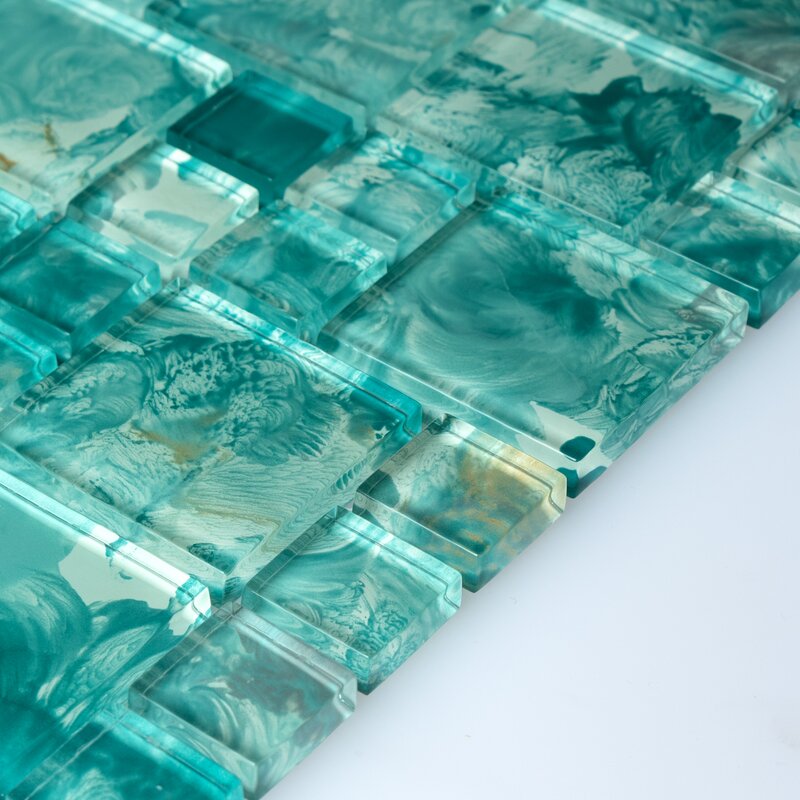 Caribbean Teal Swimming Pool Series Glass Versailles Mosaic Tile 2 boxes 4481RR