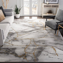 Load image into Gallery viewer, Swindle Abstract Area Rug in Gray/Gold, Rectangle 10&#39;6&quot; x 14&#39;
