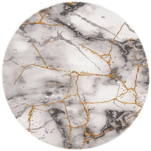 Load image into Gallery viewer, Swindle Abstract Area Rug in Gray/Gold, Round 4&#39;

