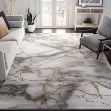 Load image into Gallery viewer, Swindle Abstract Area Rug in Gray/Gold 12&#39; x 15&#39;
