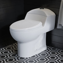Load image into Gallery viewer, White Chateau 1.28 Gallons Per Minute GPF Elongated Comfort Height Floor Mounted One-Piece Toilet (Seat Included)
