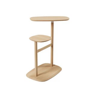 Swivo Solid Wood Floor Shelf End Table