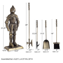 Load image into Gallery viewer, Syd 5 Piece Iron Fireplace Tool Set
