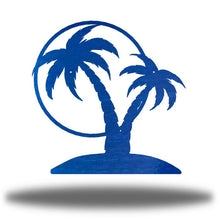 Load image into Gallery viewer, 36&quot; H x 36&quot; W x 0.06&quot; D Blue Syverson Palm Trees
