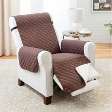Load image into Gallery viewer, Chocolate/Tan T-Cushion Recliner Slipcover 79&quot; x 68&quot;
