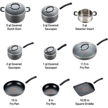 Load image into Gallery viewer, T-fal Ultimate Hard Anodized Aluminum Nonstick Cookware Set, 14 piece MRM3984
