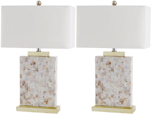 Tory 25" Cream Shell/Gold Table Lamps (Set of 2) 2889RR