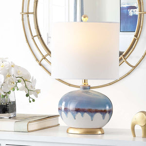 Safavieh Koa Blue Table Lamp with Fabric Shade 2233AH