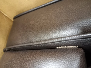 Fesser Genuine Leather Upholstered Manual Recliner, Brown
