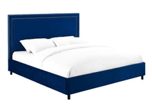 Load image into Gallery viewer, REED NAVY VELVET BED IN KING MRM290
