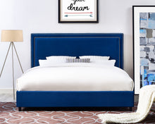 Load image into Gallery viewer, REED NAVY VELVET BED IN KING MRM290
